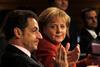 Dr. Angela Merkel, Germany's Chancellor in conversation with Nicolas Sarkozy France's President