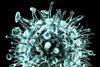 A 3D render of a flu virus