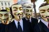 Anonymous with Guy Fawkes masks at Scientology in Los Angeles