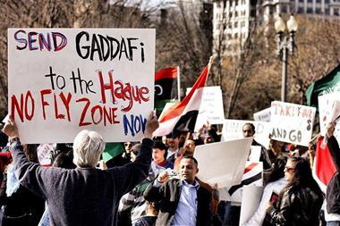 A protest in front of the White House in support of protesters and rebels throughout the Middle East.