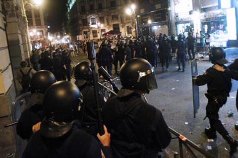 Spanish austerity cuts protest