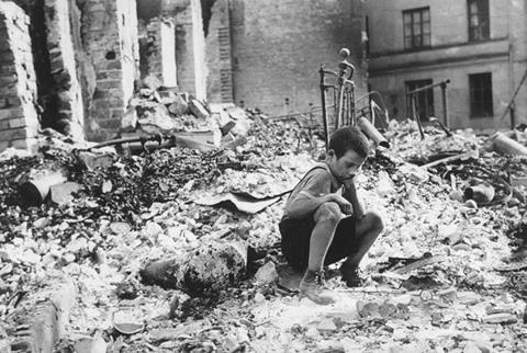 Polish boy in the ruins of Warsaw September 1939