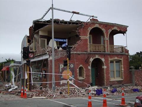 Earthquake damage in Christchurch, New Zealand