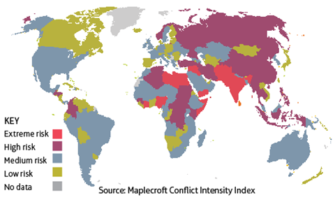Maplecroft Conflict Intensity Index