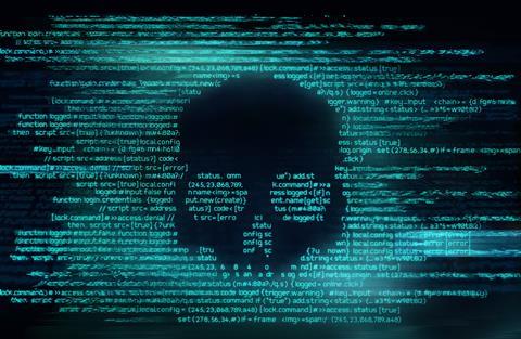 ransomware attack, cyber skull