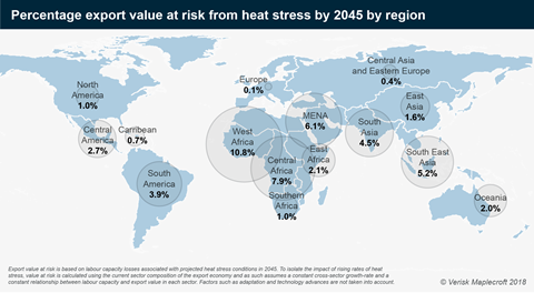 Verisk Maplecroft Heat Stress Map