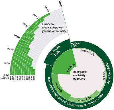 Renewable energy share of global consumption